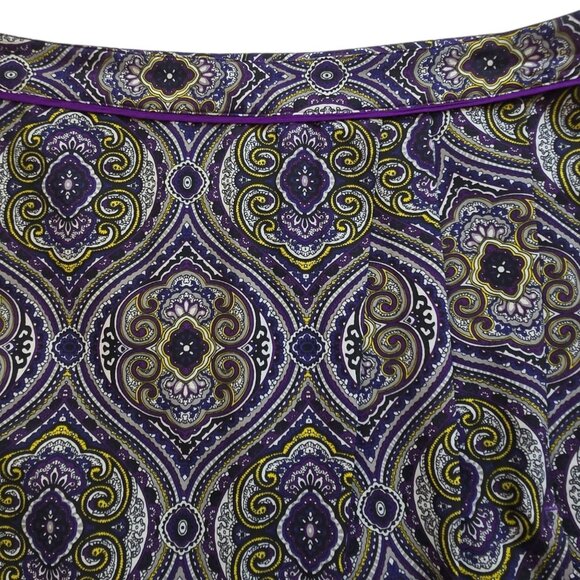 E.P. Pro Size 12 Purple & Gold Paisley Skort Side Zip Golf Tennis Skirt Pockets - Picture 8 of 12